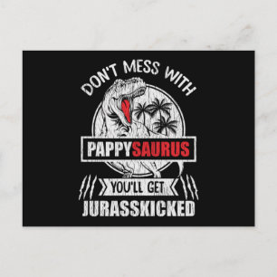 Nicht mit Pappy Saurus Dinosaur Vater Postkarte