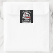 Nicht mit Pappy Saurus Dinosaur Vater Quadratischer Aufkleber (Tasche)
