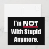 Nicht mit Stupid noch lustiger Postkarte (Vorne/Hinten)