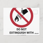 Nicht mit Wasser ausscheiden, Verbotszeichen Postkarte (Rückseite)