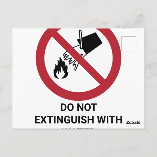 Nicht mit Wasser ausscheiden, Verbotszeichen Postkarte (Rückseite)