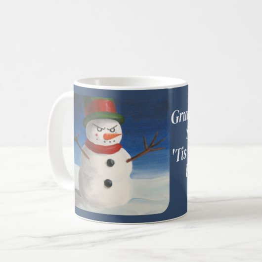 Nicht mögen Weihnachten Angry Snowman Grumpy Kaffeetasse (Vorderseite Links)