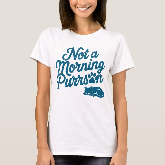 Nicht morgens Purrson Funny Cat T - Shirt (Vorderseite)