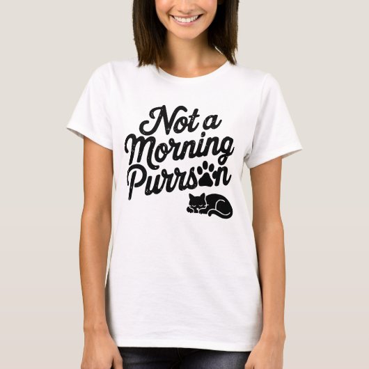 Nicht morgens Purrson Funny Cat T - Shirt (Vorderseite)