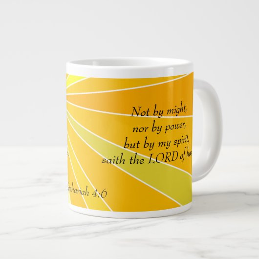 Nicht nach Might oder Power Sunshine Jumbo-Tasse (Vorderseite Rechts)