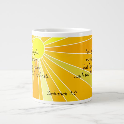 Nicht nach Might oder Power Sunshine Jumbo-Tasse (Vorderseite)