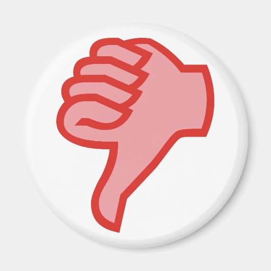 nicht not OK Daumen runter thumbs down Magnet (Vorne)