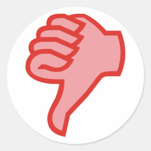 nicht not OK Daumen runter thumbs down Runder Aufkleber