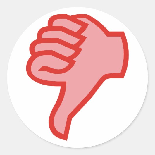 nicht not OK Daumen runter thumbs down Runder Aufkleber (Vorderseite)