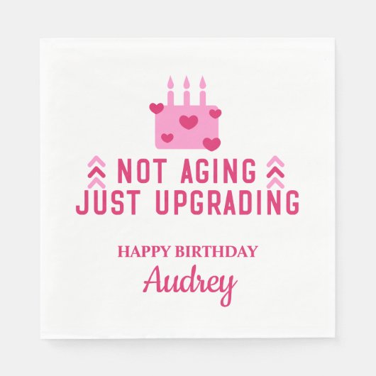 Nicht nur das Altern, den Personalisierten Geburts Serviette (Vorderseite)