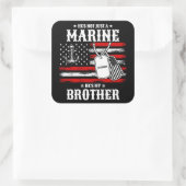 Nicht nur ein Marine, er ist mein Bruder Patriotis Quadratischer Aufkleber (Tasche)