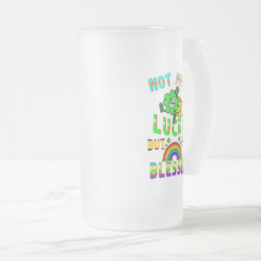 Nicht nur Glück, sondern zu gesegnet Mattglas Bierglas (VorderseiteRechts)