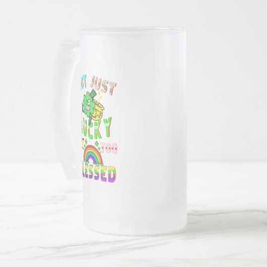 Nicht nur Glück, sondern zu gesegnet Mattglas Bierglas (Vorderseite Links)