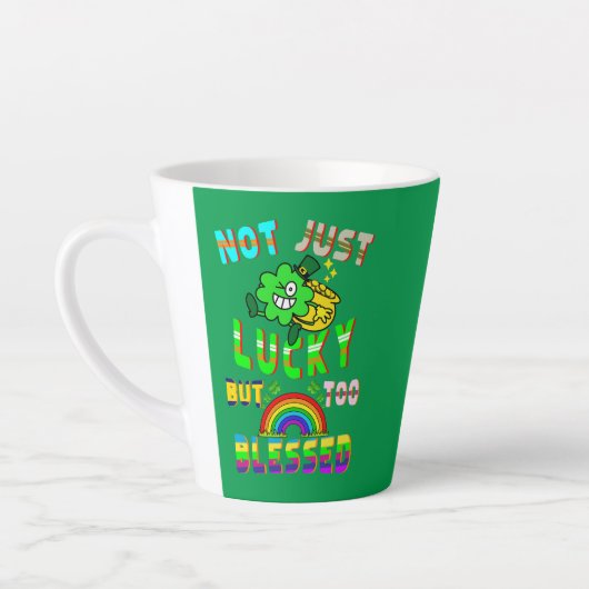 Nicht nur Glück, sondern zu gesegnet Milchtasse (Links)
