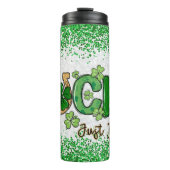 Nicht nur glücklich, sondern gesegnet thermosbecher (Vorderseite)