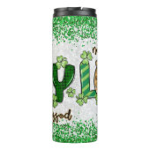 Nicht nur glücklich, sondern gesegnet thermosbecher (Rückseite)