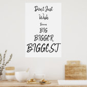 Nicht nur wollen | Black Text Quote Poster (Küche)