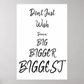 Nicht nur wollen | Black Text Quote Poster (Vorne)