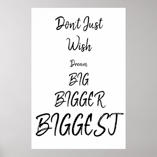 Nicht nur wollen | Black Text Quote Poster (Vorne)