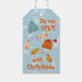 Nicht öffnen ・ Hasen und Zünder Winter. Geschenkanhänger