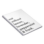 "Nicht ohne ätherische Öle" Zeitschrift Notizblock (Rechte Seite)