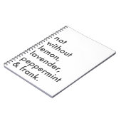 "Nicht ohne ätherische Öle" Zeitschrift Notizblock (Linke Seite)