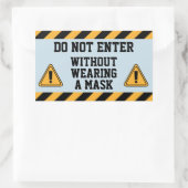 Nicht ohne Maske eingeben Rechteckiger Aufkleber (Tasche)