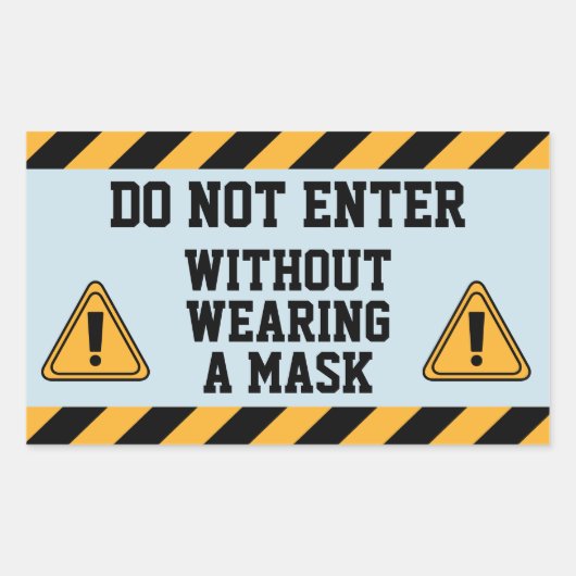 Nicht ohne Maske eingeben Rechteckiger Aufkleber (Vorderseite)