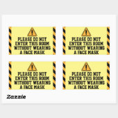 Nicht ohne Maske eingeben Rechteckiger Aufkleber (Blatt)