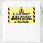 Nicht ohne Maske eingeben Rechteckiger Aufkleber (Tasche)