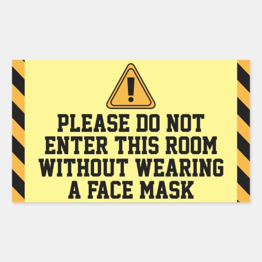 Nicht ohne Maske eingeben Rechteckiger Aufkleber (Vorderseite)