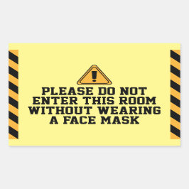Nicht ohne Maske eingeben Rechteckiger Aufkleber