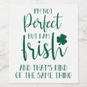 Nicht perfekt, aber ich bin irisch | St Patricks D Weinetikett (Einzelnes Label)
