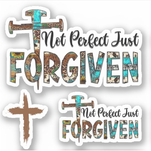 Nicht perfekt gerade verziehen 3 Nägel Kreuz Chris Aufkleber (Vorderseite)