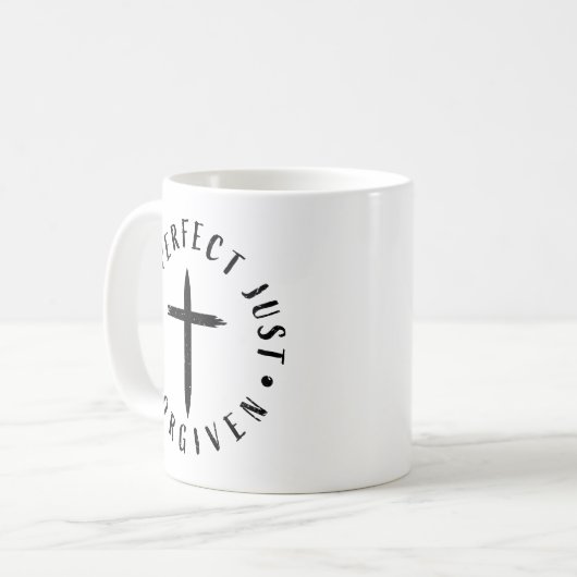 Nicht perfekt, nur vergeben, der Glaube Inspiriert Kaffeetasse (Vorderseite Links)