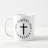 Nicht perfekt, nur vergeben, der Glaube Inspiriert Kaffeetasse (Links)