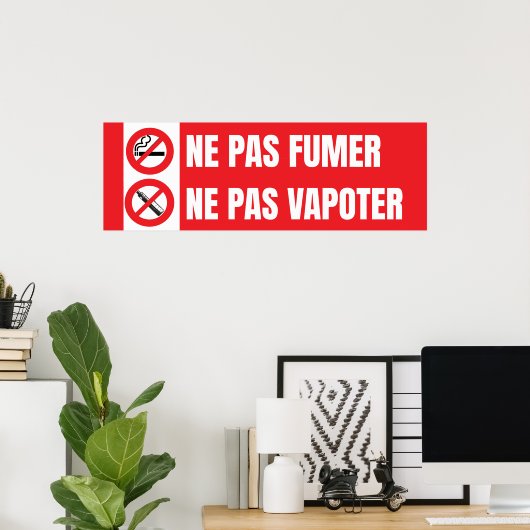 Nicht rauchen, nicht dampfen Poster (Heimbüro)