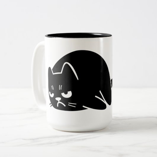 Nicht rechte Meow-Kaffee-Tasse Zweifarbige Tasse (Vorderseite Links)
