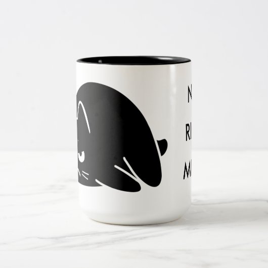 Nicht rechte Meow-Kaffee-Tasse Zweifarbige Tasse (Mittel)