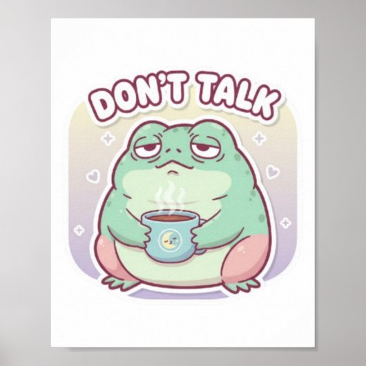 Nicht Reden Frosch Poster Süß Verärgerter Frosch M (Vorne)
