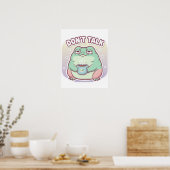 Nicht reden Poster Süßer genervter Frosch Meme Äst (Küche)