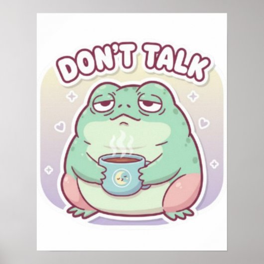 Nicht reden Poster Süßer genervter Frosch Meme Äst (Vorne)
