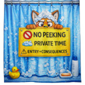 Nicht reingucken – Private Dusche | Lustiges Badez Duschvorhang (Vorderseite)