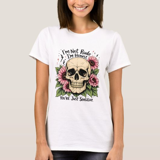 Nicht Rude nur ehrliches Shirt | Funny Skull Flora (Vorderseite)