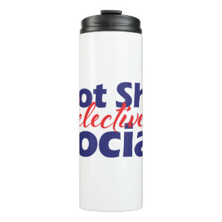 Nicht scheuen selektiv soziales Bold Red & Blue Te Thermosbecher