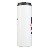 Nicht scheuen selektiv soziales Bold Red & Blue Te Thermosbecher (Rückseite)