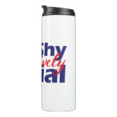 Nicht scheuen selektiv soziales Bold Red & Blue Te Thermosbecher (Nach rechts gedreht)