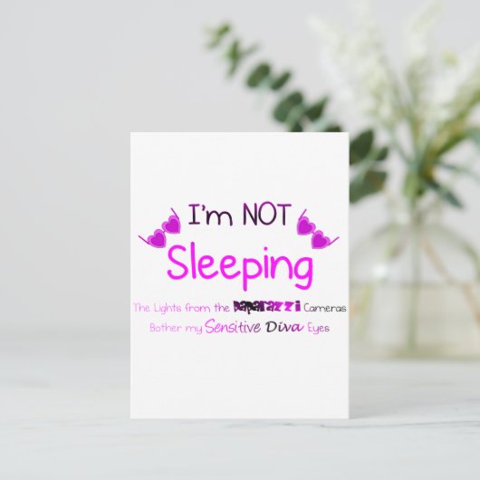 Nicht schlafen postkarte (Stehend Vorderseite)