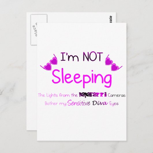 Nicht schlafen postkarte (Vorne/Hinten)