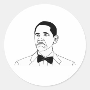 Nicht schlechtes Barack Obama Raserei-Gesicht Meme Runder Aufkleber
